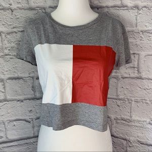 Tommy Hilfiger Grey Cropped T-Shirt